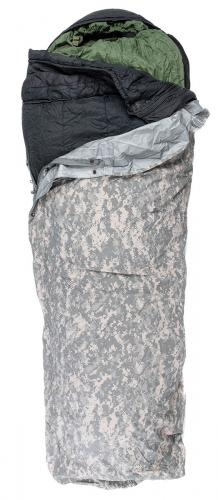 US IMSS Modular Sleeping Bag System, black/green, w. UCP Gore-Tex Bivvy Bag, surplus